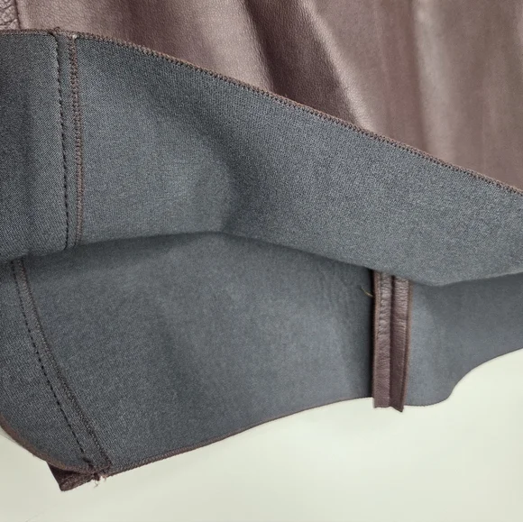 O'2nd Size 6 Rich Burgundy Sheep Skin Leather Mini Skirt - Picture 4 of 12